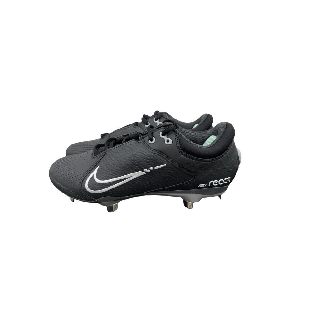 Nike Hyperdiamond 4 Elite Metal Fastpitch Softball Cleats Black White Womens 7